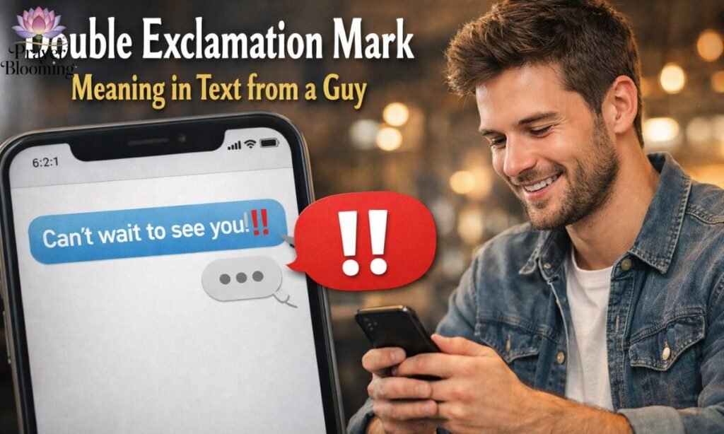 Double Exclamation Mark Meaning in Text from a Guy