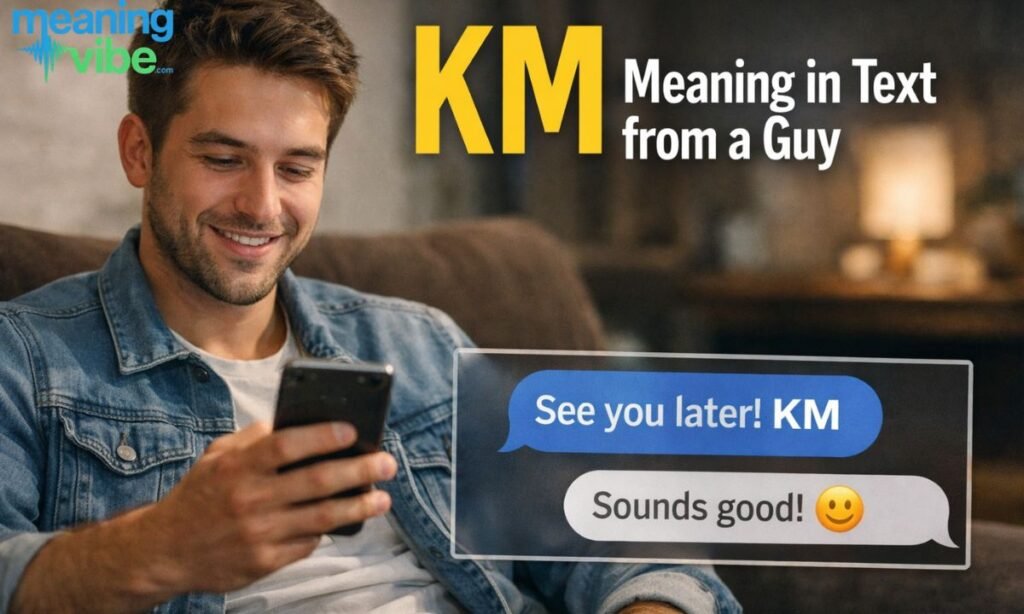 KM meaning in Text from a guy