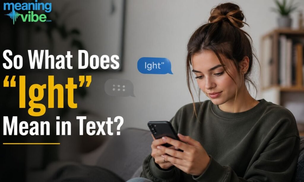 So What Does Ight Mean in Text