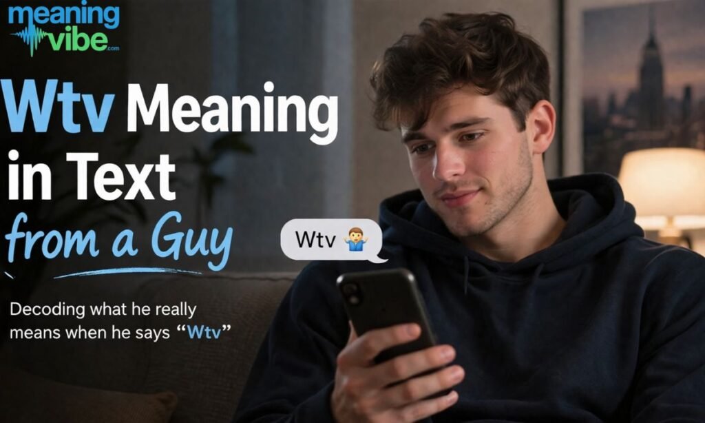 Wtv meaning in text from a guy