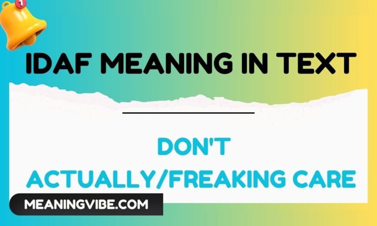 Idaf meaning in text