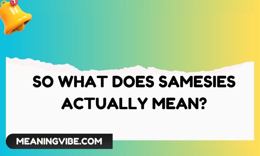 So What Does Samesies Actually Mean
