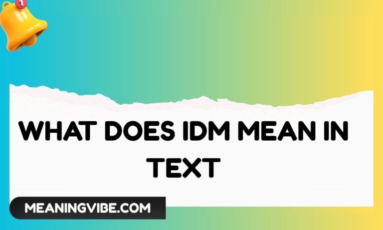 What Does IDM Mean in Text
