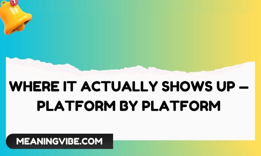 Where It Actually Shows Up — Platform by Platform