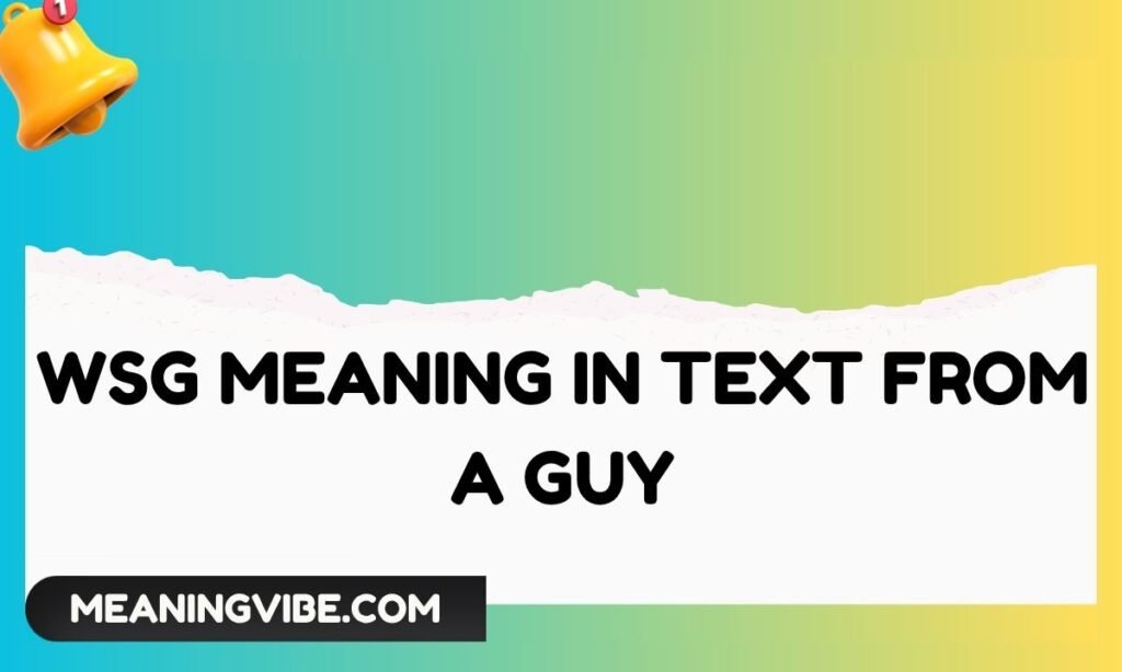 Wsg meaning in text from a guy
