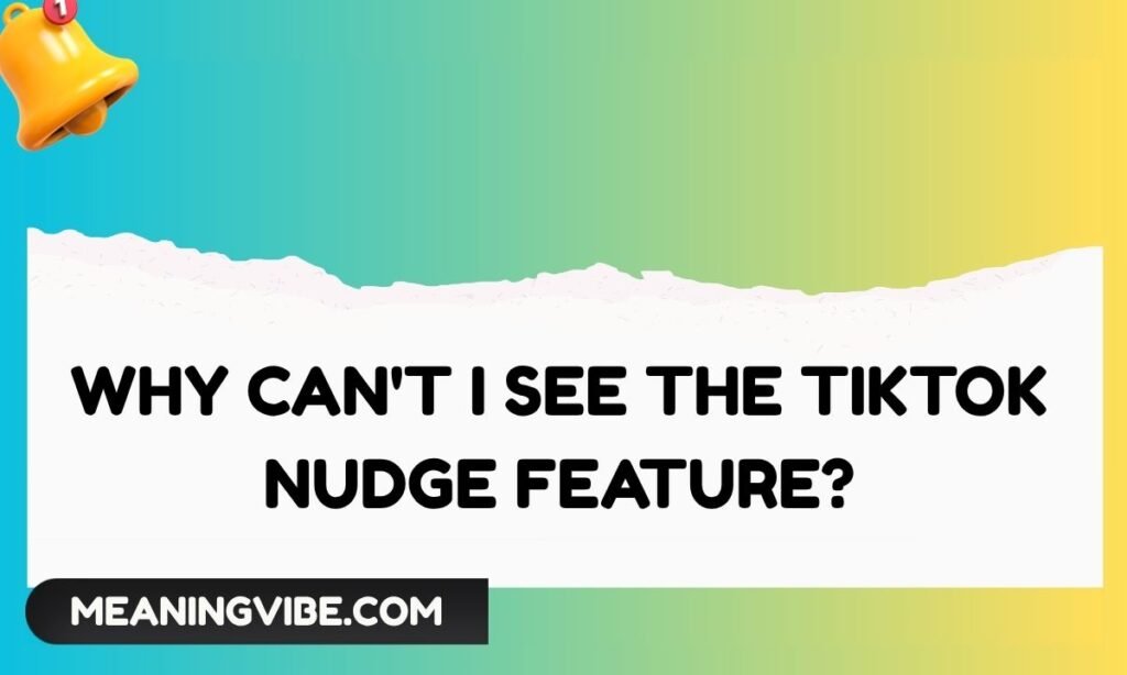 Why Cant I See the TikTok Nudge Feature