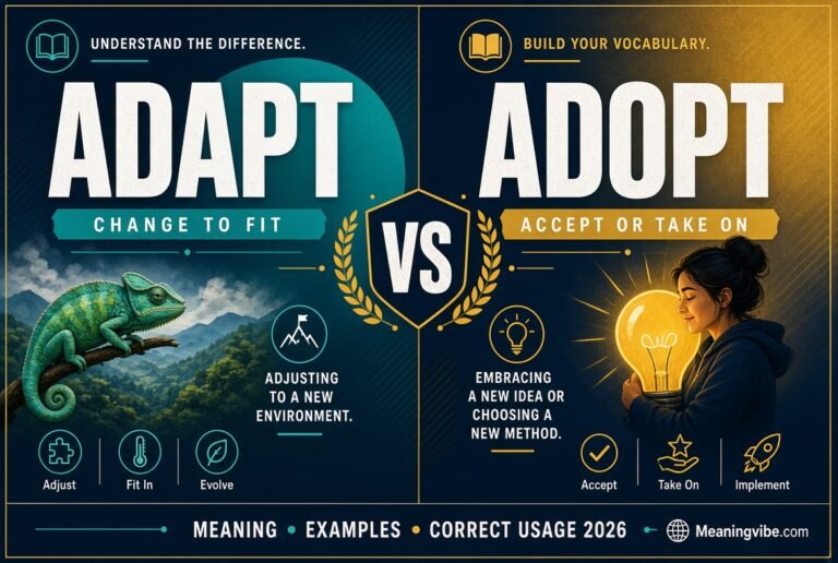 Adapt vs Adopt: Meaning, Difference, Examples and Correct Usage 2026