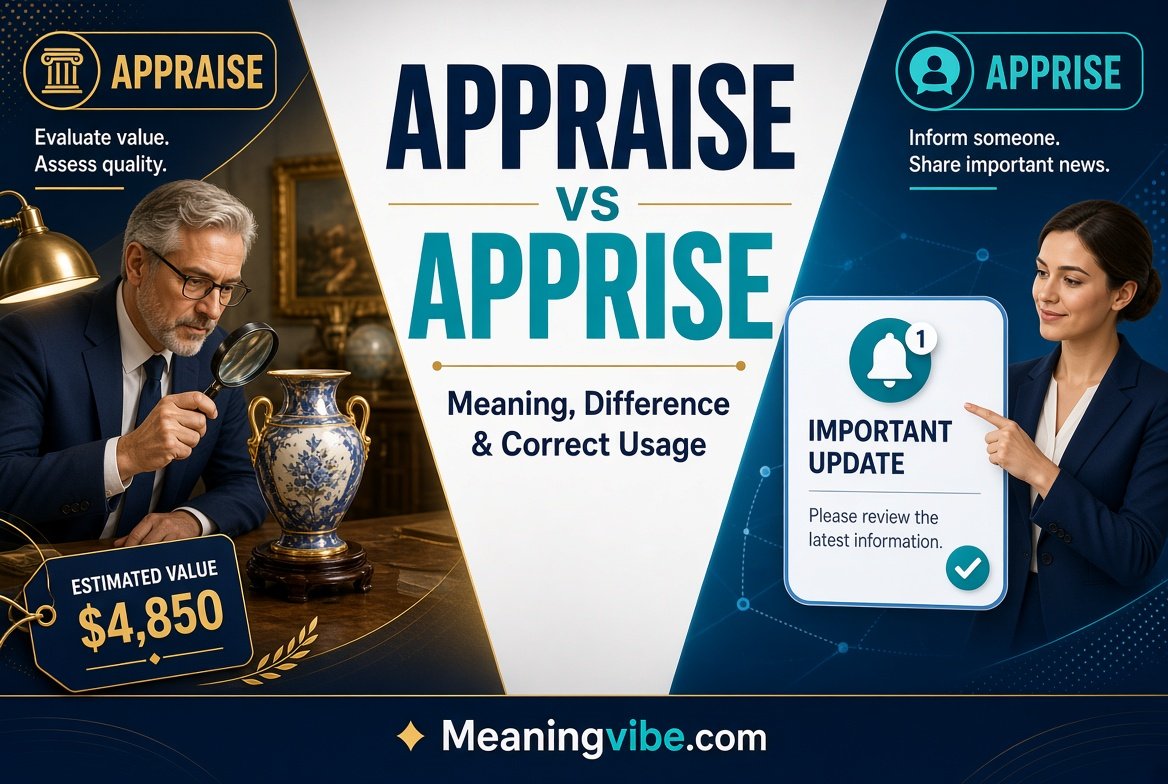 Appraise vs Apprise: Meaning, Difference, Examples and Correct Usage 2026