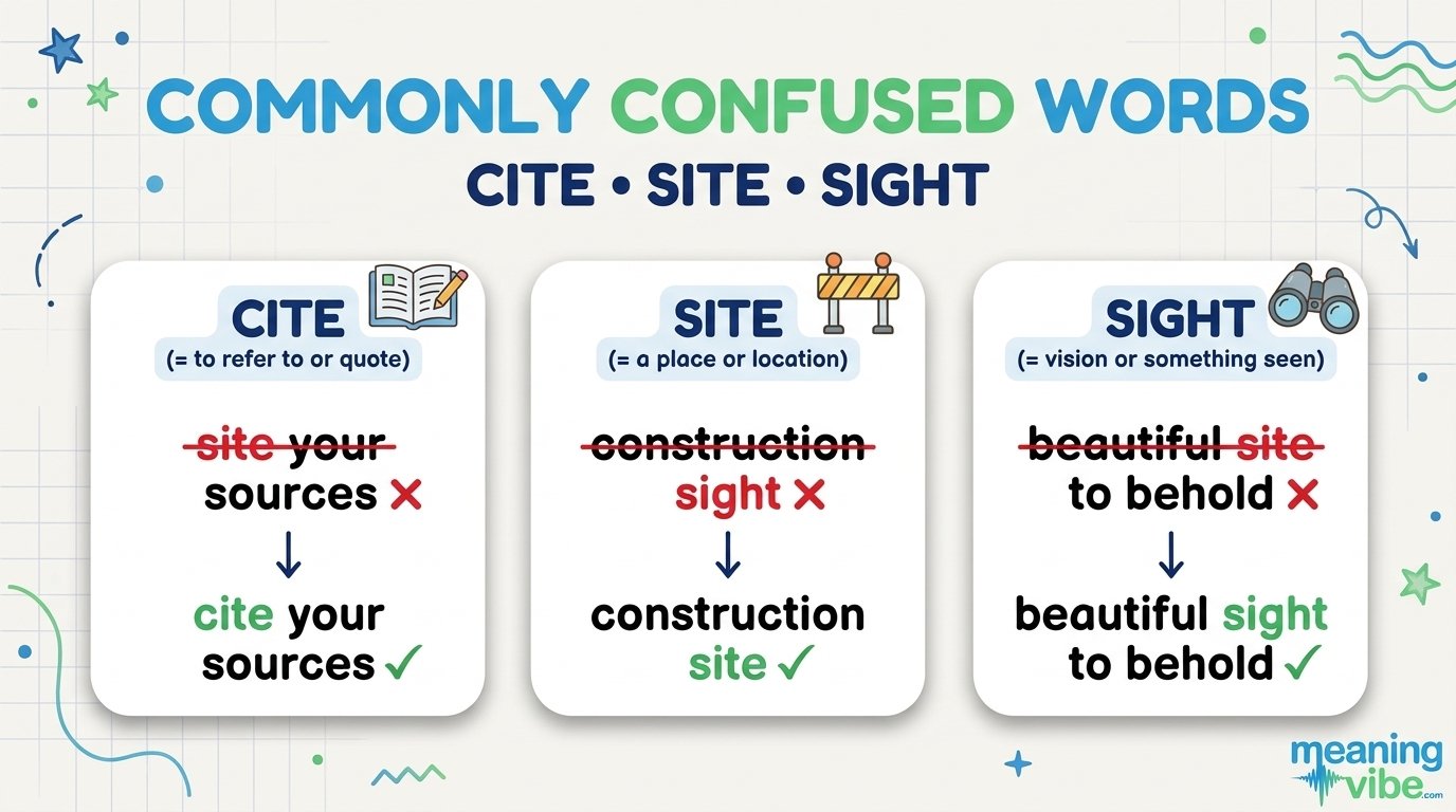 Cite vs Site vs Sight