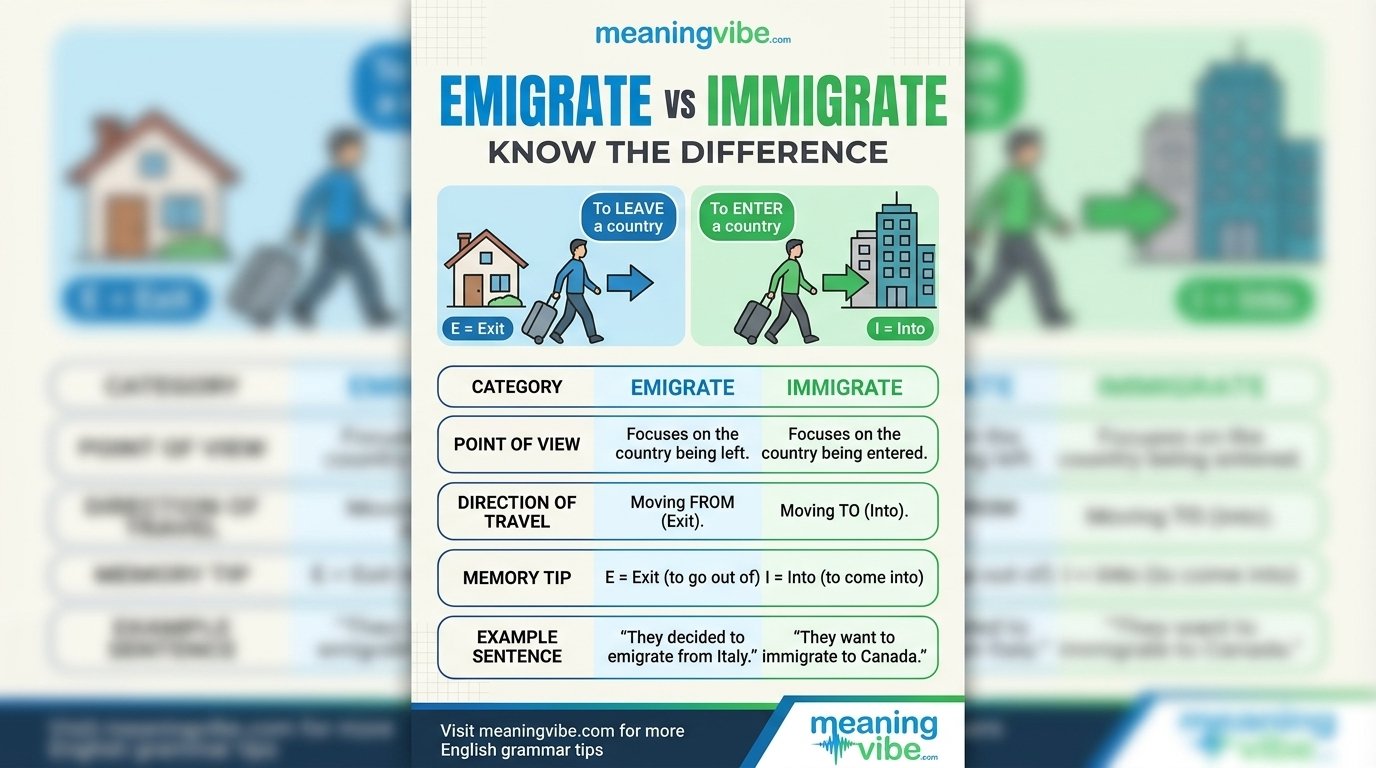 Emigrate vs Immigrate