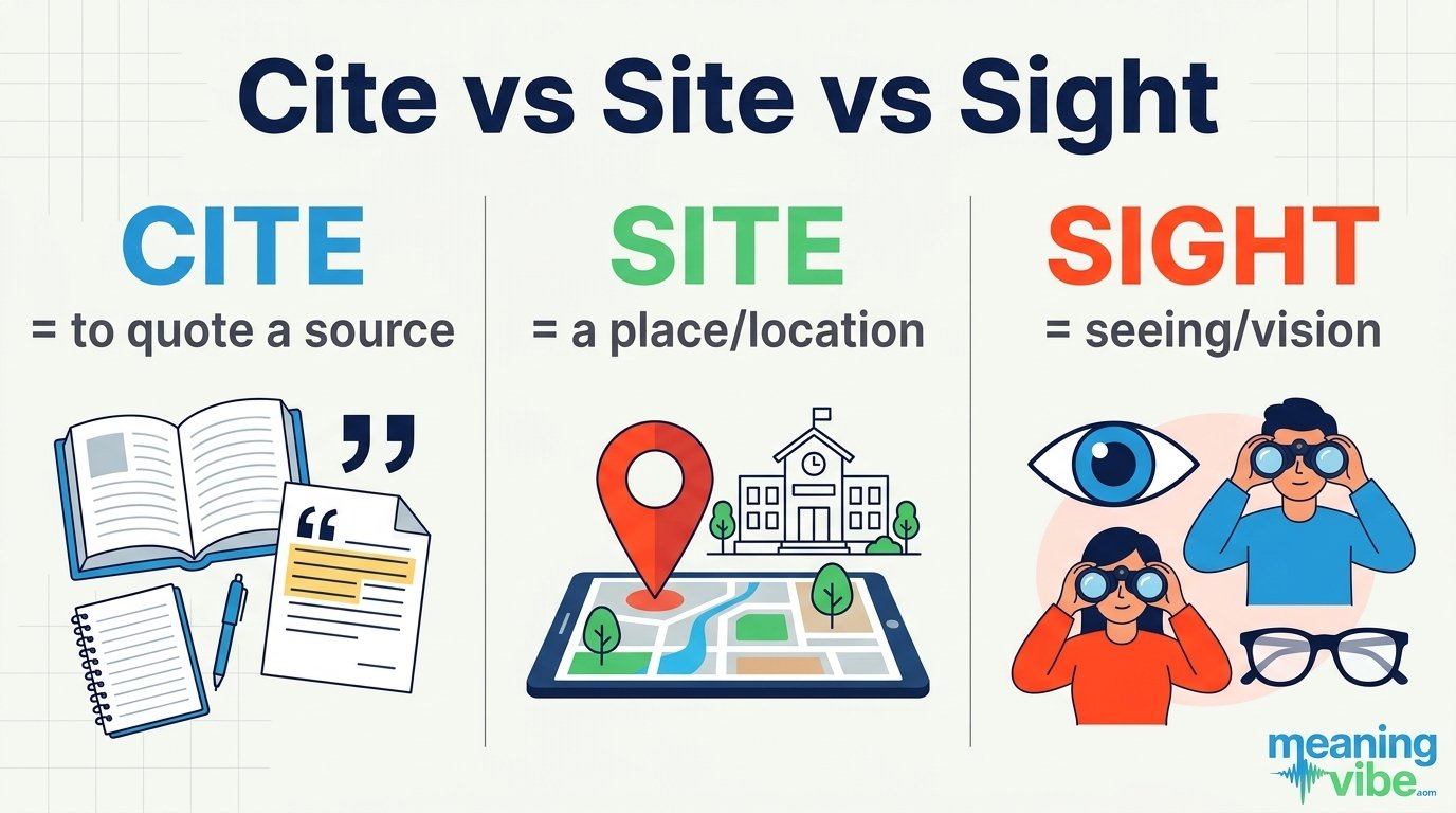 Cite vs Site vs Sight