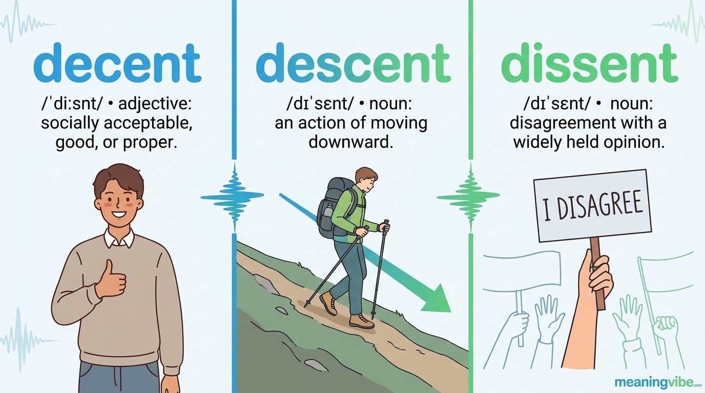 Decent vs Descent vs Dissent