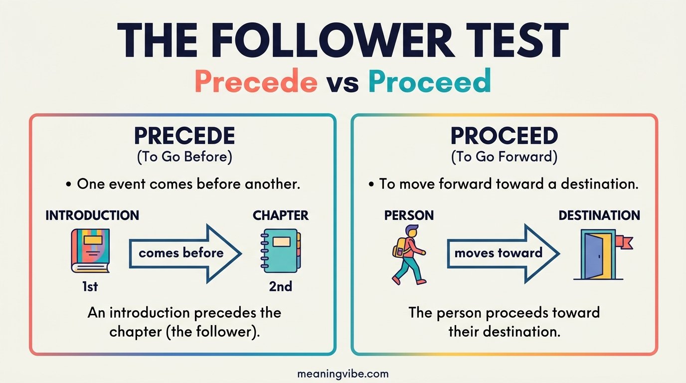 Precede vs Proceed: Come Before, or Move Forward?