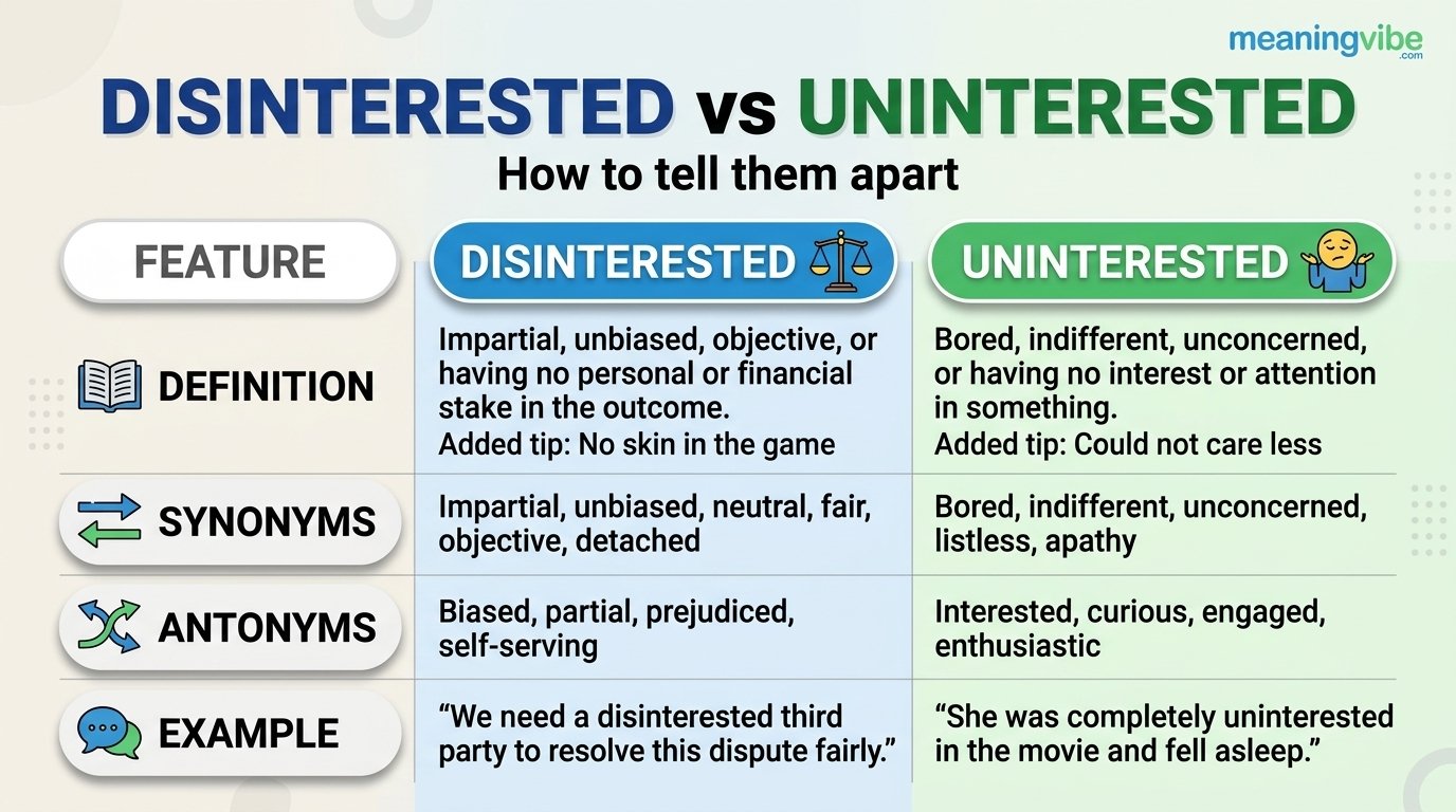Disinterested vs Uninterested