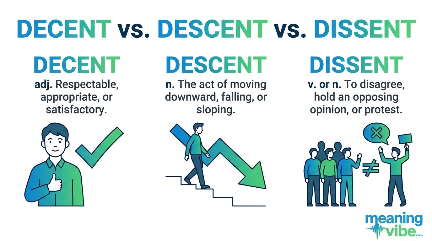 Decent vs Descent vs Dissent