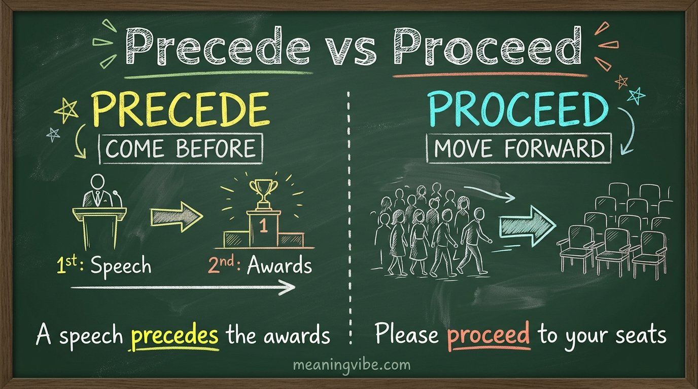 Precede vs Proceed: Come Before, or Move Forward?