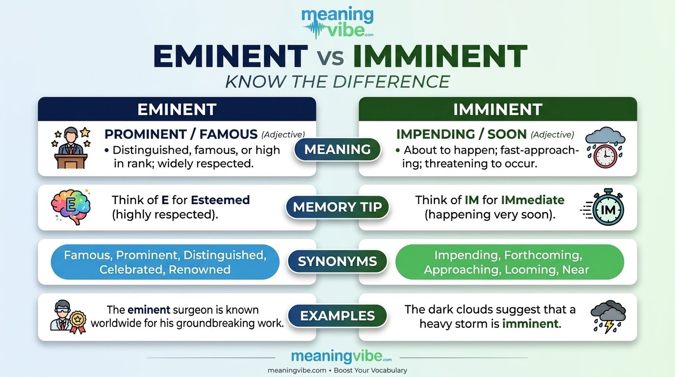 Eminent vs Imminent